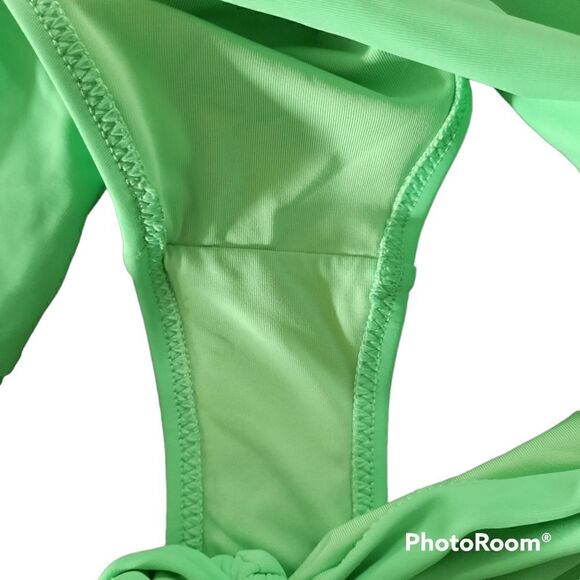 AERIE FRONT TIE CUT OUT High Waisted BIKINI BOTTOMS - Picture 5 of 6